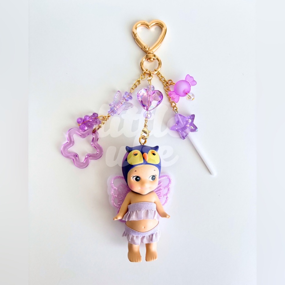 Sonny Angel Owl keychain | Handmade upcycled bag charm